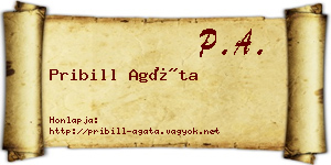 Pribill Agáta névjegykártya