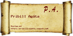 Pribill Agáta névjegykártya