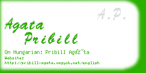agata pribill business card